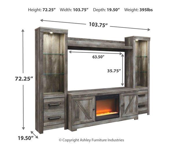 Wynnlow 4-Piece Entertainment Center with Electric Fireplace