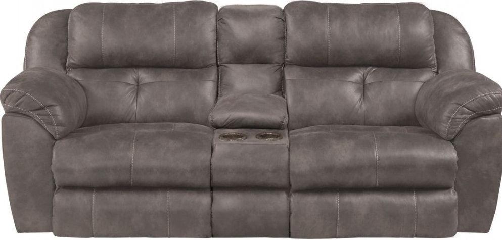 Catnapper Ferrington Power Headrest Lay Flat Reclining Console Loveseat in Dusk image