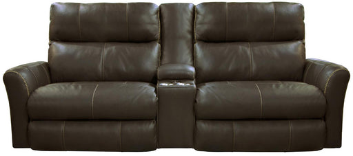 Catnapper Furniture Mara Voice Power Headrest with Lumbar Power Lay Flat Reclining Console Sofa in Coffee image