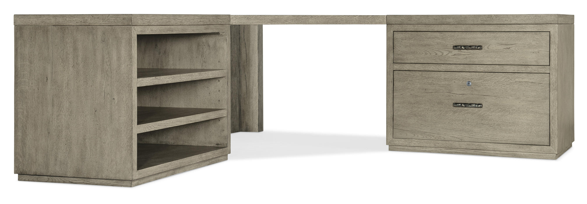 Linville Falls Corner Desk with Lateral File and Open Desk Cabinet image