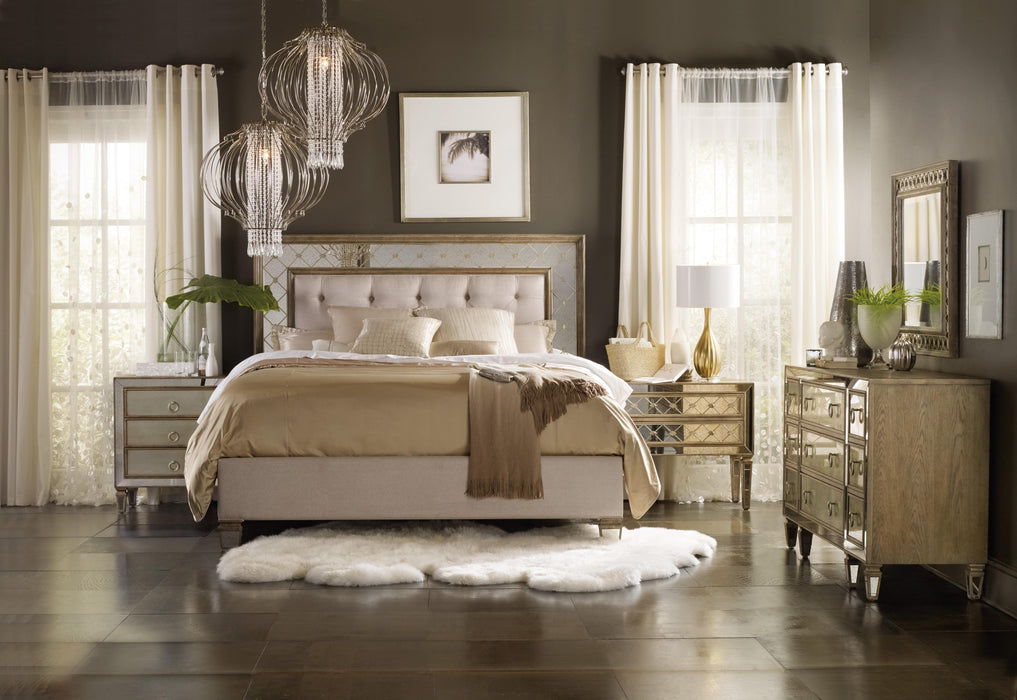 Sanctuary King Mirrored Upholstered Bed image